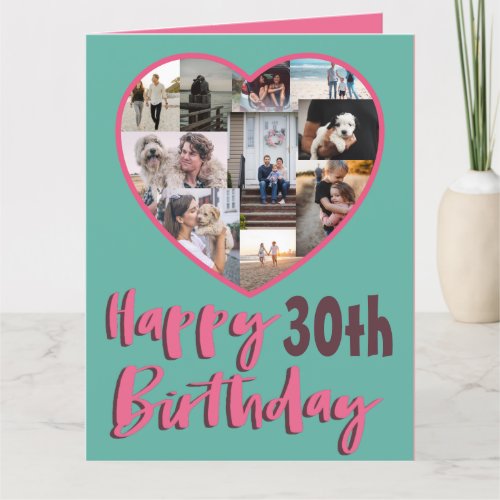  Any Age Happy Birthday Multi Photo Greeting Card