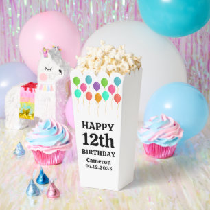 Any Age Happy Birthday Personalized Kids Popcorn Favor Boxes