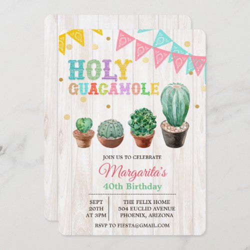 ANY AGE _ Holy Guacamole Birthday Invitation