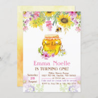 ANY AGE - Honey Bumble Bee Birthday Invitation