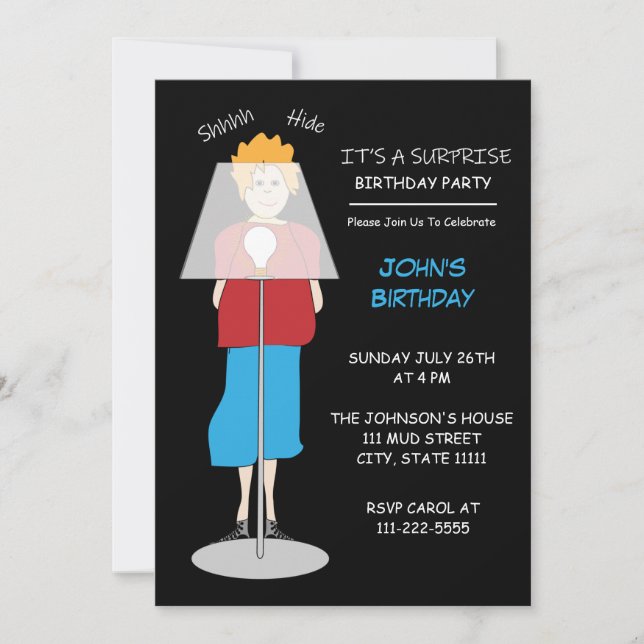 Any Age Humorous Surprise Birthday Invitation (Front)