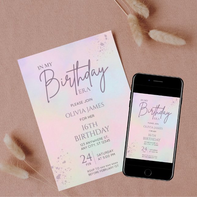 Any age in my birthday era girl birthday invitation (Creator Uploaded)