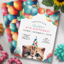 Any Age | Kitty Cat Rainbow Balloons Kids Birthday Invitation