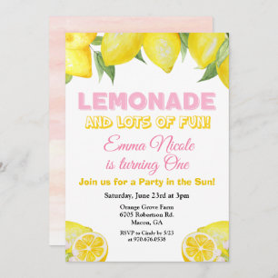 ANY AGE - Lemon Lemonade Birthday Invitation