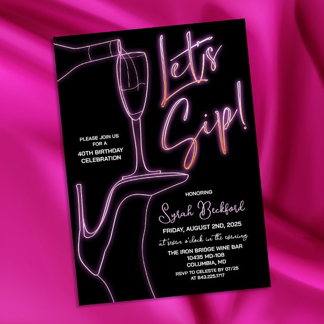 ANY AGE - Let's Sip Birthday Invitation (Creator Uploaded)