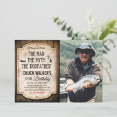 ANY AGE - Male Fishing Birthday Invitation (Standing Front)