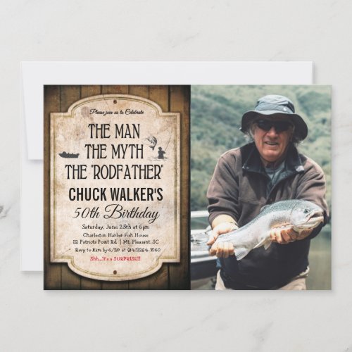 ANY AGE _ Male Fishing Birthday Invitation