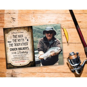 Any Age - Male Fishing Birthday Invitation by PaperandPomp at Zazzle