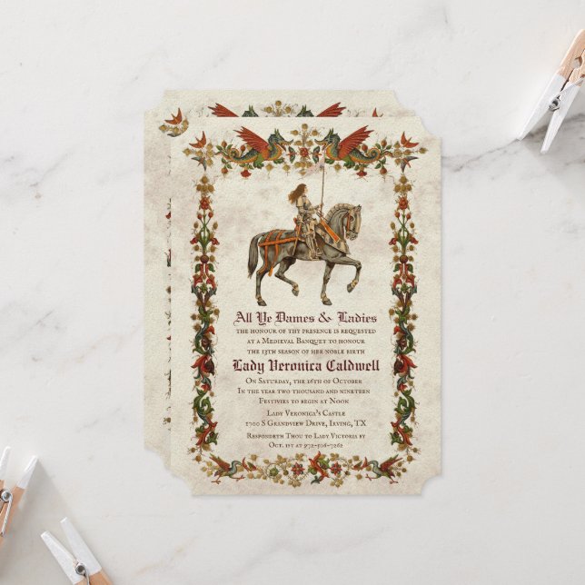Italian Renaissance Script Invitation Old Renaissance Invitation