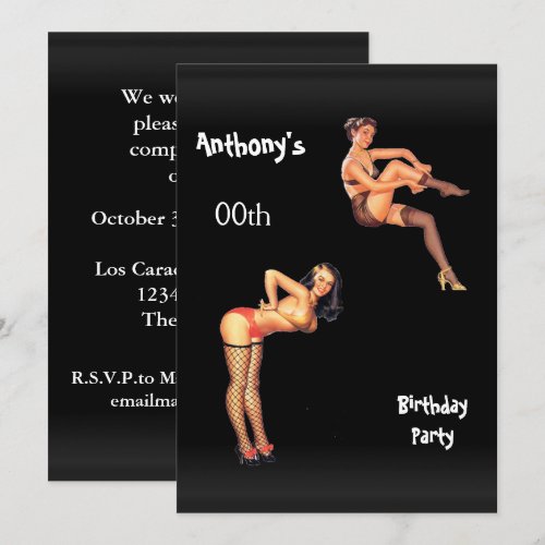 Any Age Men's Birthday Party Custom Announcements