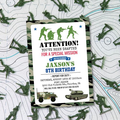 ANY AGE _ Military Birthday Invitation