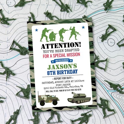 ANY AGE - Military Birthday Invitation ANY AGE - Military Birthday Invitation
