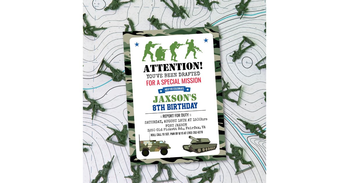 any-age-military-birthday-invitation-zazzle for Free Printable Call Of Duty Birthday Invitations ANY AGE - Military Birthday Invitation | Zazzle for Free Printable Call Of Duty Birthday Invitations