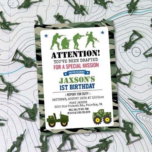 ANY AGE - Military Birthday Invitation