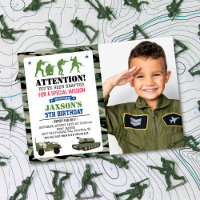 ANY AGE - Military Birthday Photo Invitation