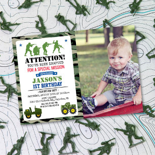 ANY AGE - Military Birthday Photo Invitation