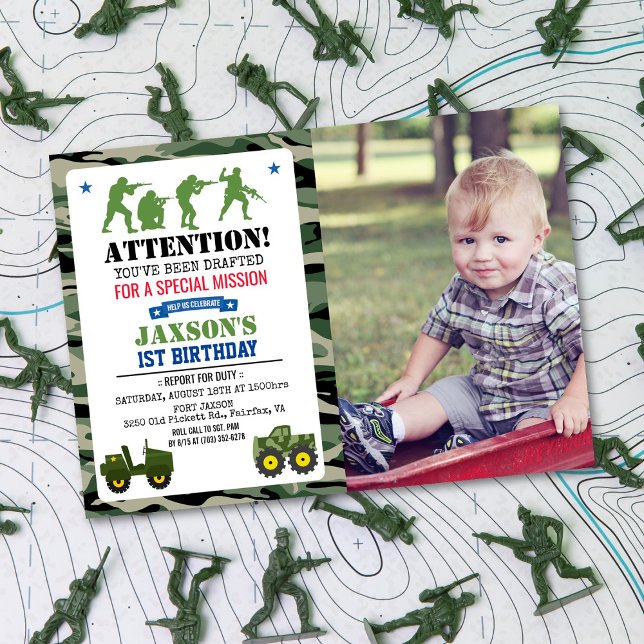 ANY AGE - Military Birthday Photo Invitation (Creator Uploaded)