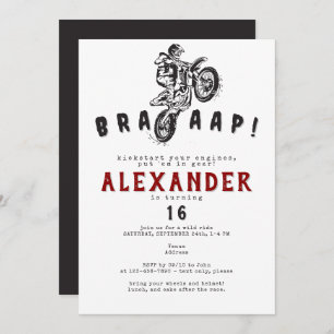 Any Age Motocross Dirt Bike Supercross Birthday Invitation