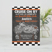 ANY AGE Motorcycle Birthday Chalkboard Invitation (Standing Front)