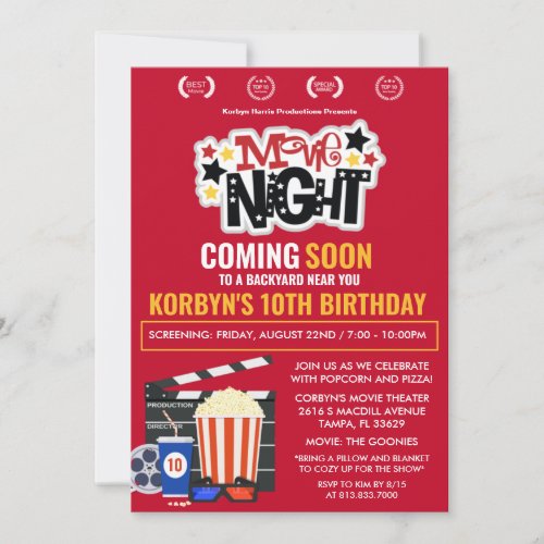 ANY AGE _ Movie Night Birthday Invitation
