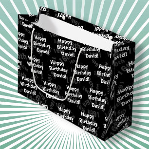 Any age & name personalized happy birthday large gift bag