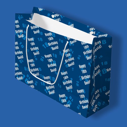 Any age  name personalized happy birthday large gift bag