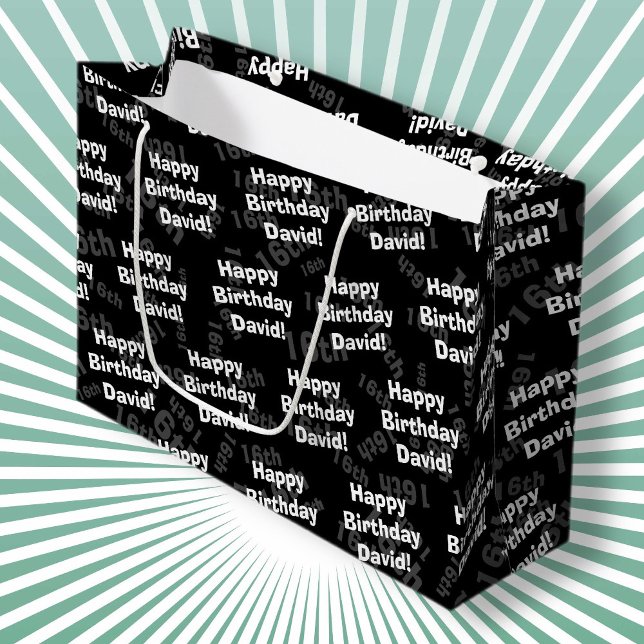 Any age & name personalized happy birthday large gift bag (Creator Uploaded)