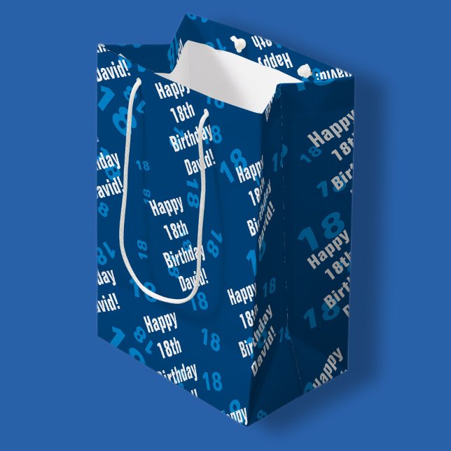 Any age & name personalized happy birthday medium gift bag (Creator Uploaded)