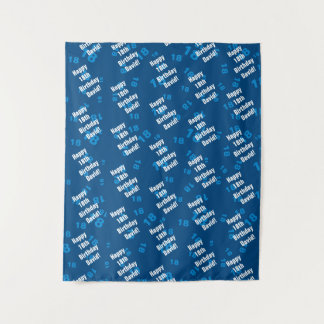 Any age & name personalized happy birthday tapestry