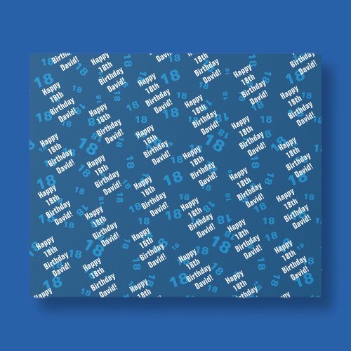 Any age  name personalized happy birthday wrapping paper