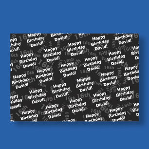 Any age & name personalized happy birthday wrapping paper sheets