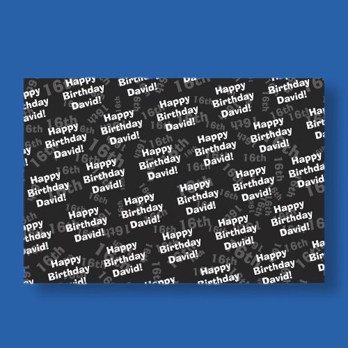 Any age  name personalized happy birthday wrapping paper sheets