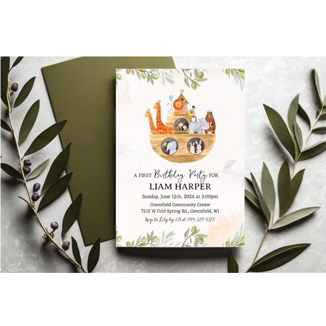 ANY AGE - Noah's Ark Birthday Invitation (Creator Uploaded)