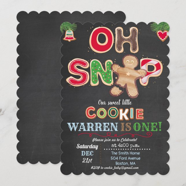 ANY AGE - Oh Snap Gingerbread Birthday Invitation (Front/Back)