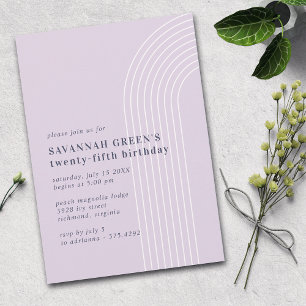Any Age Pastel Lavender Purple Simple Birthday Invitation
