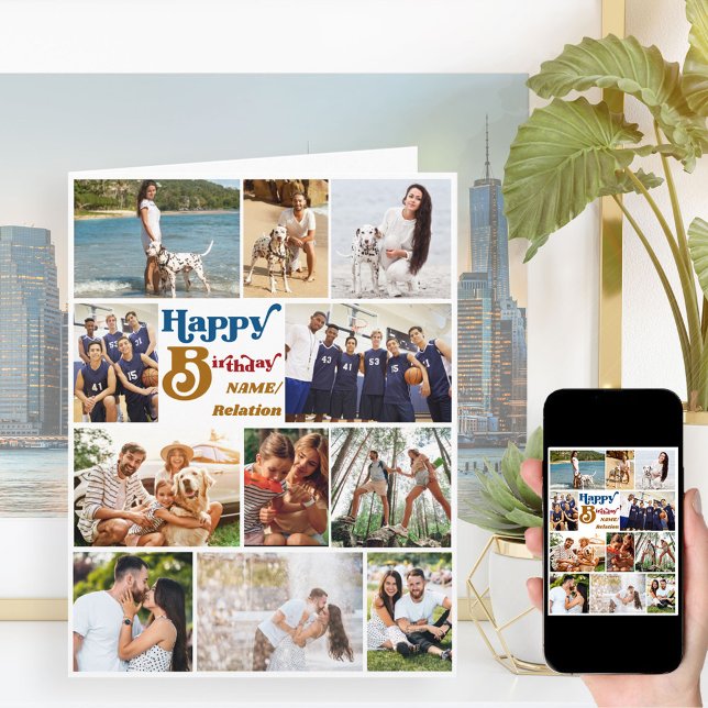 Any Age Photo Collage 12 Picture Big Birthday Card (Creator Uploaded)