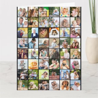 Any Age Photo Collage 49 Picture Big Birthday Card
