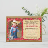 ANY AGE - Photo Cowboy Birthday Invitation (Standing Front)