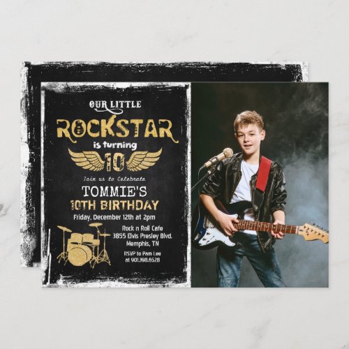 ANY AGE _ Photo Rockstar Birthday Invitation