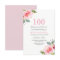 Any Age Pink Floral 100th Birthday Party Invite