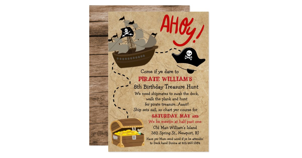 Any Age Pirate Birthday Party Invitation Zazzle Com