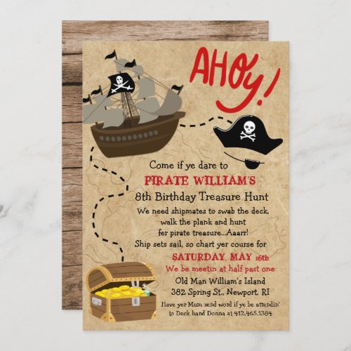 ANY AGE _ Pirate Birthday Party Invitation