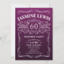 Any age purple whiskey surprise 60th birthday invitation