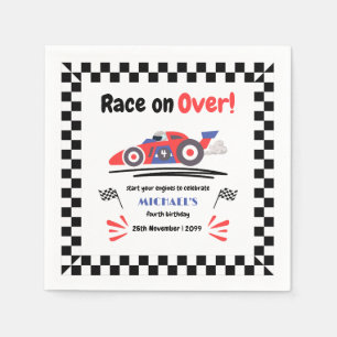 Any Age Race on Over Vintage Red Blue Race Car Napkins