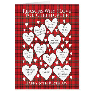ANY AGE Reasons Why Tartan Plaid Oversized Card