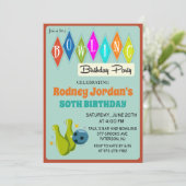 ANY AGE - Retro Bowling Birthday Invitation (Standing Front)