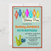 ANY AGE - Retro Bowling Birthday Invitation (Front)