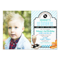 ANY AGE - Retro Diner Birthday Photo Invitation