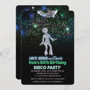 ANY AGE - Retro Disco Birthday Party Invitation
