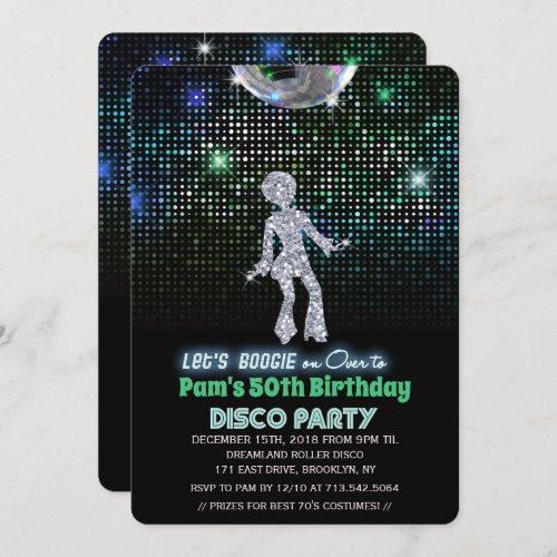 ANY AGE _ Retro Disco Birthday Party  Invitation